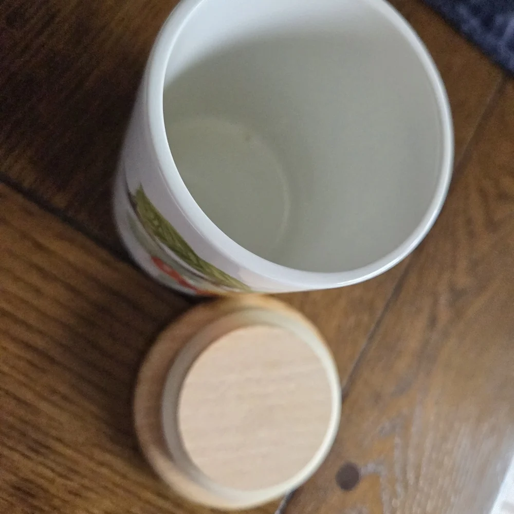 Vintage Pomona By Portmeirion Ceramic Cherry Wood Lidded Storage Container